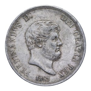 obverse: REGNO DELLE DUE SICILIE FERDINANDO II (1830-1859) PIASTRA 120 GRANA 1853 AG. 27,45 GR. BB+