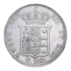 reverse: REGNO DELLE DUE SICILIE FERDINANDO II (1830-1859) PIASTRA 120 GRANA 1854 AG. 27,47 GR. BB+/BB-SPL