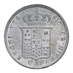 reverse: REGNO DELLE DUE SICILIE FERDINANDO II (1830-1859) PIASTRA 120 GRANA 1854 AG. 27,51 GR. qSPL