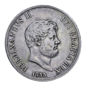 obverse: REGNO DELLE DUE SICILIE FERDINANDO II (1830-1859) PIASTRA 120 GRANA 1855 AG. 27,47 GR. BB+