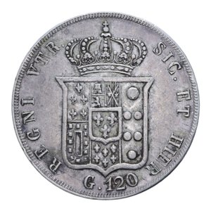 reverse: REGNO DELLE DUE SICILIE FERDINANDO II (1830-1859) PIASTRA 120 GRANA 1855 AG. 27,47 GR. BB+