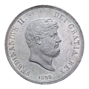obverse: REGNO DELLE DUE SICILIE FERDINANDO II (1830-1859) PIASTRA 120 GRANA 1855 AG. 27,54 GR. SPL