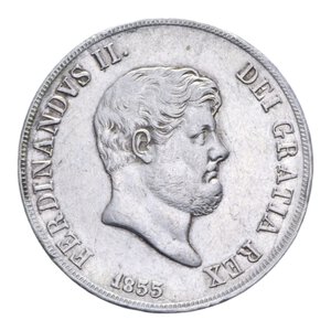 obverse: REGNO DELLE DUE SICILIE FERDINANDO II (1830-1859) PIASTRA 120 GRANA 1855 (8 PICCOLO) AG. 27,49 GR. BB+