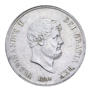 obverse: REGNO DELLE DUE SICILIE FERDINANDO II (1830-1859) PIASTRA 120 GRANA 1856 AG. 27,59 GR. BB-SPL