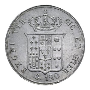 reverse: REGNO DELLE DUE SICILIE FERDINANDO II (1830-1859) PIASTRA 120 GRANA 1856 AG. 27,59 GR. BB-SPL