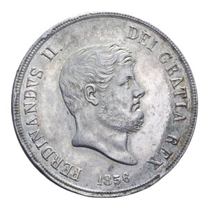 obverse: REGNO DELLE DUE SICILIE FERDINANDO II (1830-1859) PIASTRA 120 GRANA 1856 AG. 27,52 GR. BB-SPL/qSPL