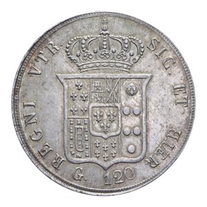 reverse: REGNO DELLE DUE SICILIE FERDINANDO II (1830-1859) PIASTRA 120 GRANA 1856 AG. 27,52 GR. BB-SPL/qSPL