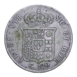 reverse: REGNO DELLE DUE SICILIE FERDINANDO II (1830-1859) PIASTRA 120 GRANA 1856 AG. 27,21 GR. qBB