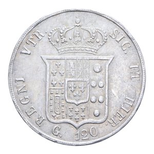 reverse: REGNO DELLE DUE SICILIE FERDINANDO II (1830-1859) PIASTRA 120 GRANA 1857 AG. 27,41 GR. BB/BB+