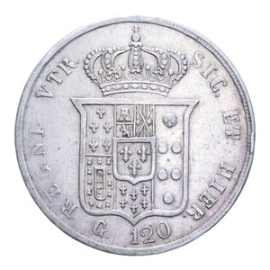 reverse: REGNO DELLE DUE SICILIE FERDINANDO II (1830-1859) PIASTRA 120 GRANA 1859 (9 SU 8) AG. 27,41 GR. BB+ (COLPO)