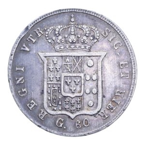 reverse: REGNO DELLE DUE SICILIE FERDINANDO II (1830-1859) 1/2 PIASTRA 60 GRANA 1856 (PROBABILE 1 INVERTITO) RRR AG. 13,79 GR. BB/BB+