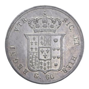 reverse: REGNO DELLE DUE SICILIE FERDINANDO II (1830-1859) 1/2 PIASTRA 60 GRANA 1856 AG. 13,78 GR. qFDC