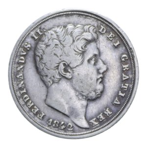 obverse: REGNO DELLE DUE SICILIE FERDINANDO II (1830-1859) TARI  20 GRANA 1842 AG. 4,53 GR. qBB/BB
