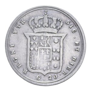 reverse: REGNO DELLE DUE SICILIE FERDINANDO II (1830-1859) TARI  20 GRANA 1851 R AG. 4,53 GR. qBB/BB