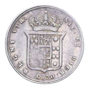 reverse: REGNO DELLE DUE SICILIE FERDINANDO II (1830-1859) TARI  20 GRANA 1854 AG. 4,58 GR. qBB