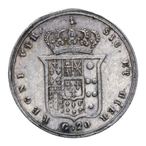 reverse: REGNO DELLE DUE SICILIE FERDINANDO II (1830-1859) TARI  20 GRANA 1855 AG. 4,60 GR. BB+