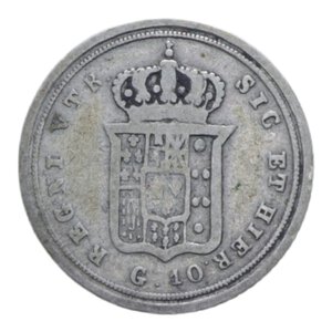 reverse: REGNO DELLE DUE SICILIE FERDINANDO II (1830-1859) CARLINO 10 GRANA 1841 R AG. 2,22 GR. MB/MB+