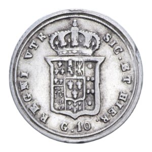 reverse: REGNO DELLE DUE SICILIE FERDINANDO II (1830-1859) CARLINO 10 GRANA 1847 R AG. 2,29 GR. qBB
