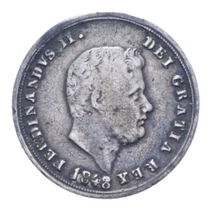 obverse: REGNO DELLE DUE SICILIE FERDINANDO II (1830-1859) CARLINO 10 GRANA 1848 RRR AG. 2,30 GR. qBB