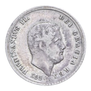 obverse: REGNO DELLE DUE SICILIE FERDINANDO II (1830-1859) CARLINO 10 GRANA 1850 RR AG. 2,31 GR. qBB