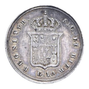 reverse: REGNO DELLE DUE SICILIE FERDINANDO II (1830-1859) CARLINO 10 GRANA 1854 AG. 2,33 GR. BB