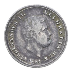 obverse: REGNO DELLE DUE SICILIE FERDINANDO II (1830-1859) CARLINO 10 GRANA 1854 AG. 2,29 GR. qBB/BB