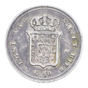 reverse: REGNO DELLE DUE SICILIE FERDINANDO II (1830-1859) CARLINO 10 GRANA 1854 AG. 2,29 GR. qBB/BB