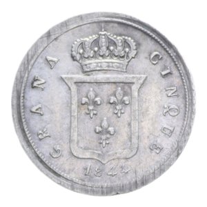 reverse: REGNO DELLE DUE SICILIE FERDINANDO II (1830-1859) 1/2 CARLINO 5 GRANA 1844 AG. 1,16 GR. BB+