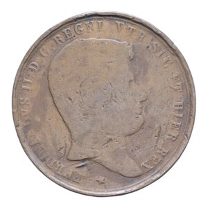 obverse: REGNO DELLE DUE SICILIE FERDINANDO II (1830-1859) 10 TORNESI 1835 R CU. 27,74 GR. MB