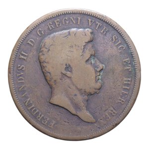 obverse: REGNO DELLE DUE SICILIE FERDINANDO II (1830-1859) 10 TORNESI 1840 CU. 31,56 GR. MB-BB