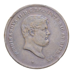obverse: REGNO DELLE DUE SICILIE FERDINANDO II (1830-1859) 10 TORNESI 1859 CU. 29,96 GR. BB (COLPETTI)