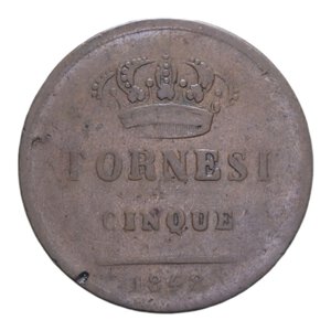reverse: REGNO DELLE DUE SICILIE FERDINANDO II (1830-1859) 5 TORNESI 1848 R CU. 16,04 GR. MB+
