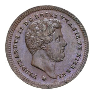 obverse: REGNO DELLE DUE SICILIE FERDINANDO II (1830-1859) 2 TORNESI 1843 CU. 6,24 GR. qFDC