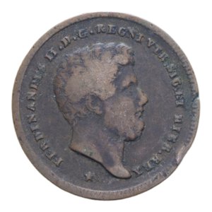 obverse: REGNO DELLE DUE SICILIE FERDINANDO II (1830-1859) 2 TORNESI 1854 R CU. 6,02 GR. MB-BB