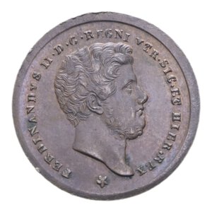 obverse: REGNO DELLE DUE SICILIE FERDINANDO II (1830-1859) 2 TORNESI 1857 CU. 6,11 GR. SPL/qSPL