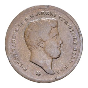 obverse: REGNO DELLE DUE SICILIE FERDINANDO II (1830-1859) 2 TORNESI 1857 CU. 6,20 GR. qBB