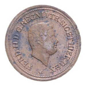 obverse: REGNO DELLE DUE SICILIE FERDINANDO II (1830-1859) 1 1/2 TORNESE 1854 CU. 4,62 GR. BB-SPL/BB