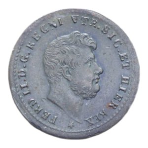 obverse: REGNO DELLE DUE SICILIE FERDINANDO II (1830-1859) 1/2 TORNESE 1853 CU. 1,53 GR. SPL+