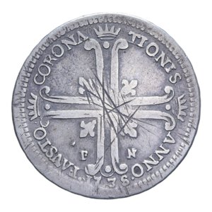 reverse: REGNO DI SICILIA CARLO DI BORBONE (1734-1759) 6 TARI  1735 AG. 13,29 GR. MB-BB
