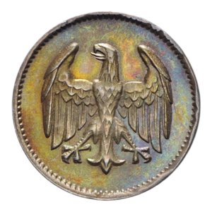 obverse: GERMANIA WEIMAR REPUBLIC 1 MARK 1924 F AG. 5,07 GR. qSPL (PATINATA)