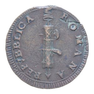 obverse: PRIMA REPUBBLICA ROMANA ROMA (1798-1799) 2 BAIOCCHI S. DATA NC CU. 15,43 GR. BB