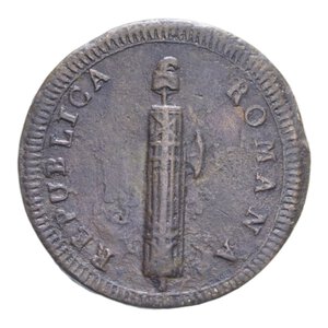 obverse: PRIMA REPUBBLICA ROMANA ROMA (1798-1799) 2 BAIOCCHI S. DATA R CU. 16,18 GR. BB