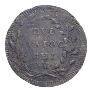 reverse: PRIMA REPUBBLICA ROMANA ROMA (1798-1799) 2 BAIOCCHI S. DATA R CU. 16,18 GR. BB