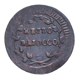 reverse: PRIMA REPUBBLICA ROMANA ROMA (1798-1799) MEZZO BAIOCCO S. DATA NC CU. 5,02 GR. BB
