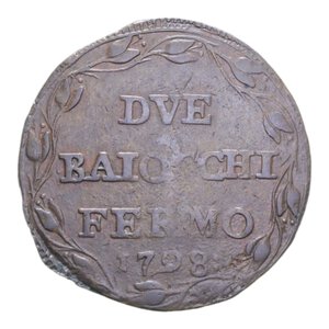 reverse: PRIMA REPUBBLICA ROMANA FERMO (1798-1799) 2 BAIOCCHI 1798 R CU. 13,47 GR. qBB