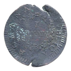 obverse: PRIMA REPUBBLICA ROMANA FERMO (1798-1799) BAIOCCO (1798) R CU. 7 GR. qBB (DIFETTI DEL TONDELLO)