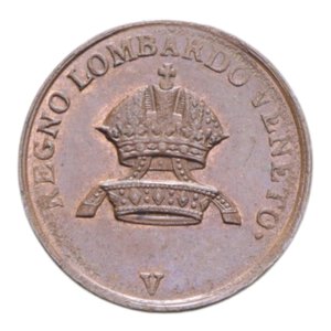 obverse: LOMBARDO VENETO FRANCESCO I (1815-1835) 1 CENT. 1822 VENEZIA CU. 1,75 GR. qFDC