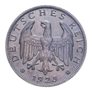 obverse: GERMANIA WEIMAR REPUBLIC 1 REICHSMARK 1925 A AG. 4,98 GR. qSPL (PATINATA)