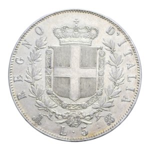 reverse: VITT. EMANUELE II (1861-1878) 5 LIRE 1871 MILANO 25,07 GR. BB-SPL