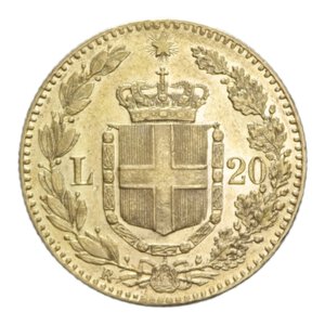 reverse: UMBERTO I (1878-1900) 20 LIRE 1879 ROMA AU. 6,45 GR. SPL (SEGNETTI)